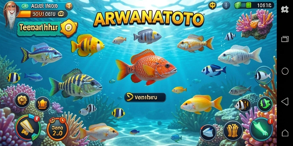 Tampilan gameplay seru dari ARWANATOTO Tembak Ikan.