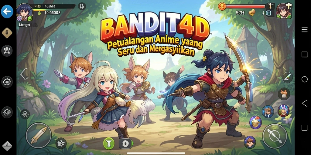 Tampilan gameplay BANDIT4D yang menarik dengan karakter anime ikonik.