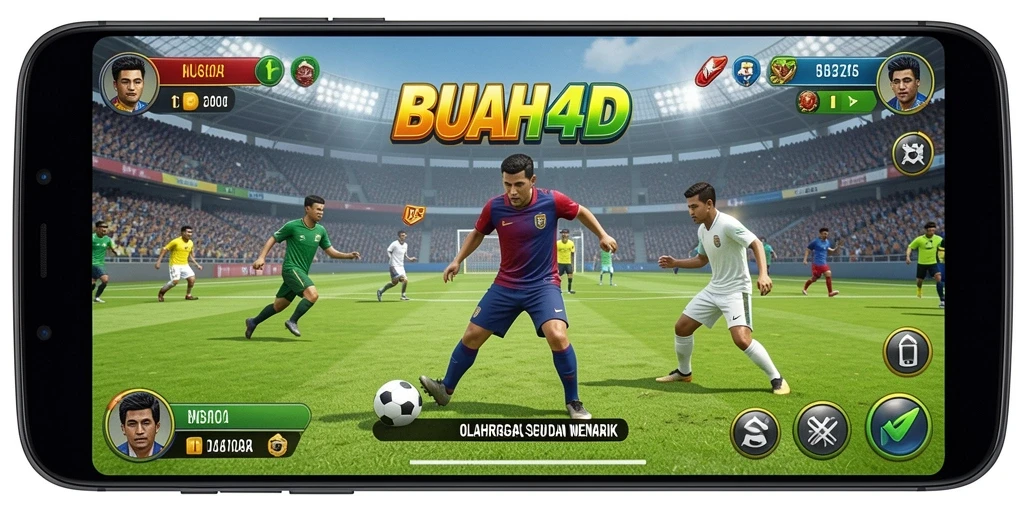 Tampilan menarik dari gameplay olahraga yang kompetitif.