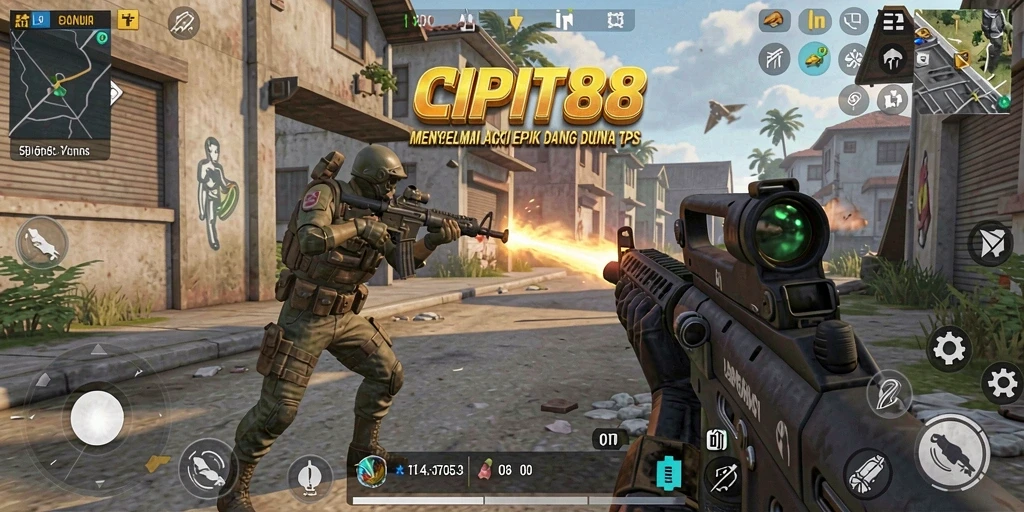 Tampilan menegangkan dari gameplay CIPIT88 dalam aksi pertempuran.