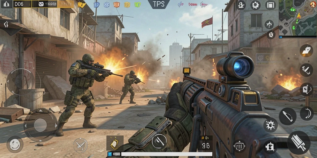 Tampilan menakjubkan dari gameplay D06 dalam pertempuran TPS yang mendebarkan.