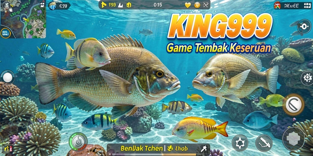 Tampilan gameplay seru di KING999 saat menembak ikan.