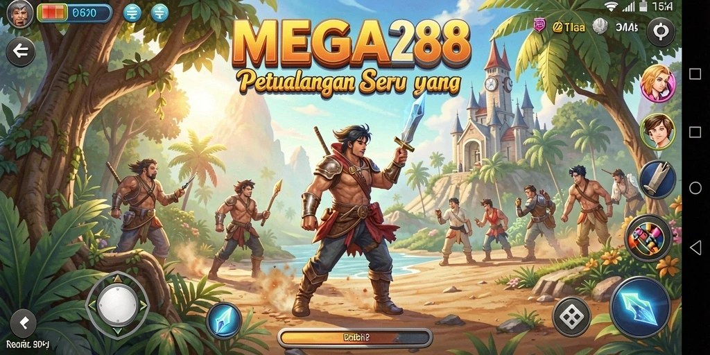 Gameplay MEGA288 menampilkan petualangan seru di dunia yang luas.