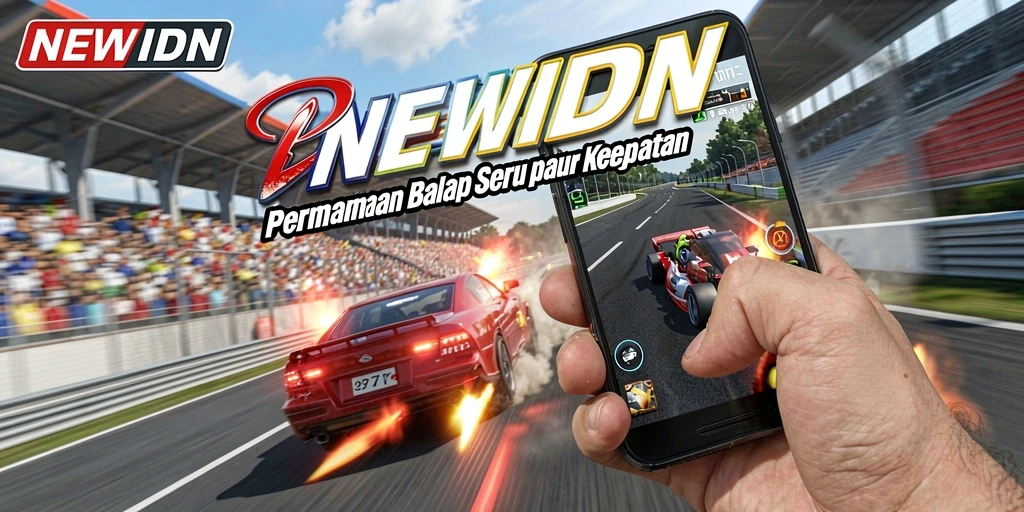 Gameplay Racing yang mendebarkan di NEWIDN dengan trek menantang.