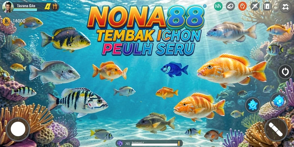 Gameplay NONA88 menampilkan aksi seru menembak ikan.