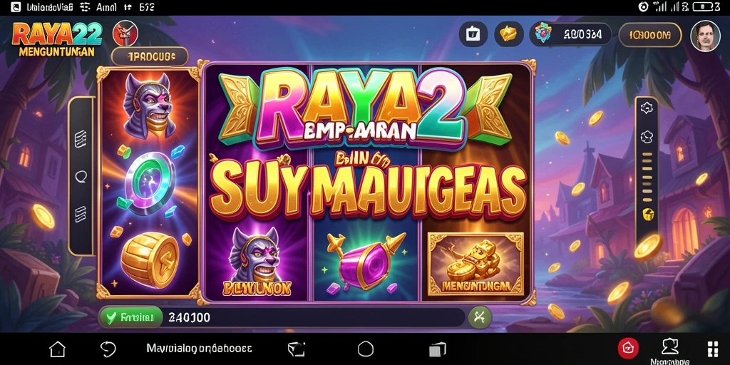 Screenshot RAYA22 menunjukkan gameplay slot yang menarik dan penuh warna.