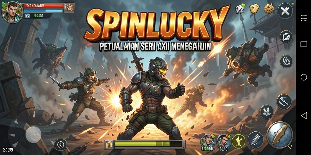 Tampilan gameplay SPINLUCKY dengan aksi yang mendebarkan.