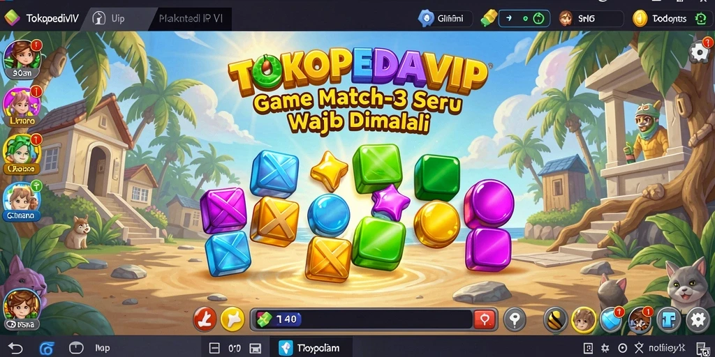 Gameplay seru TOKOPEDIAVIP menunjukkan aksi mencocokkan item.