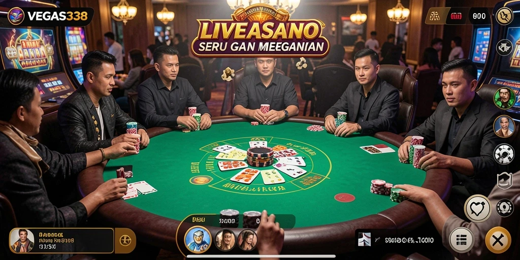 Tampilan gameplay Live Casino yang menegangkan dan interaktif.